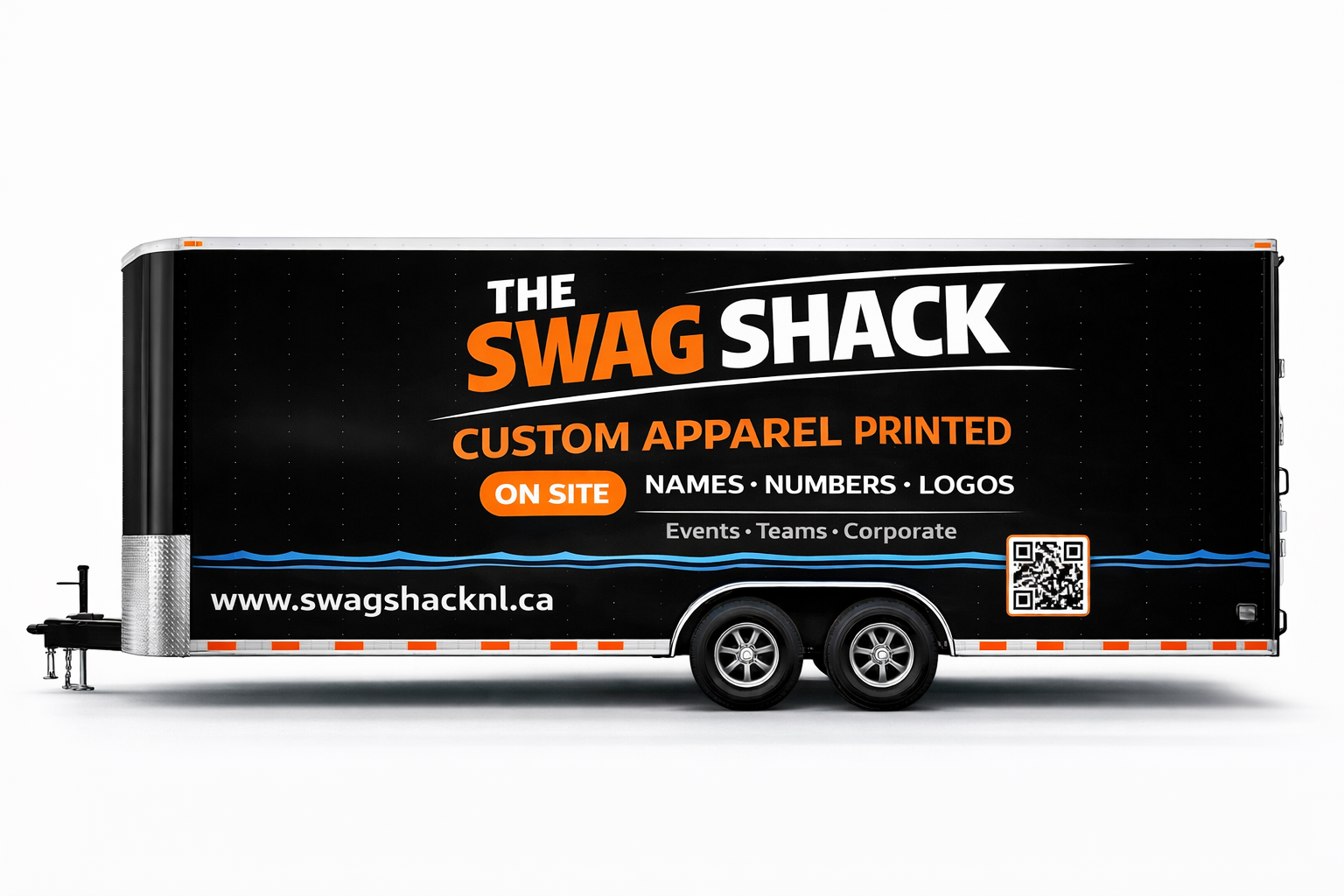 The Swag Shack — mobile event apparel trailer, Newfoundland